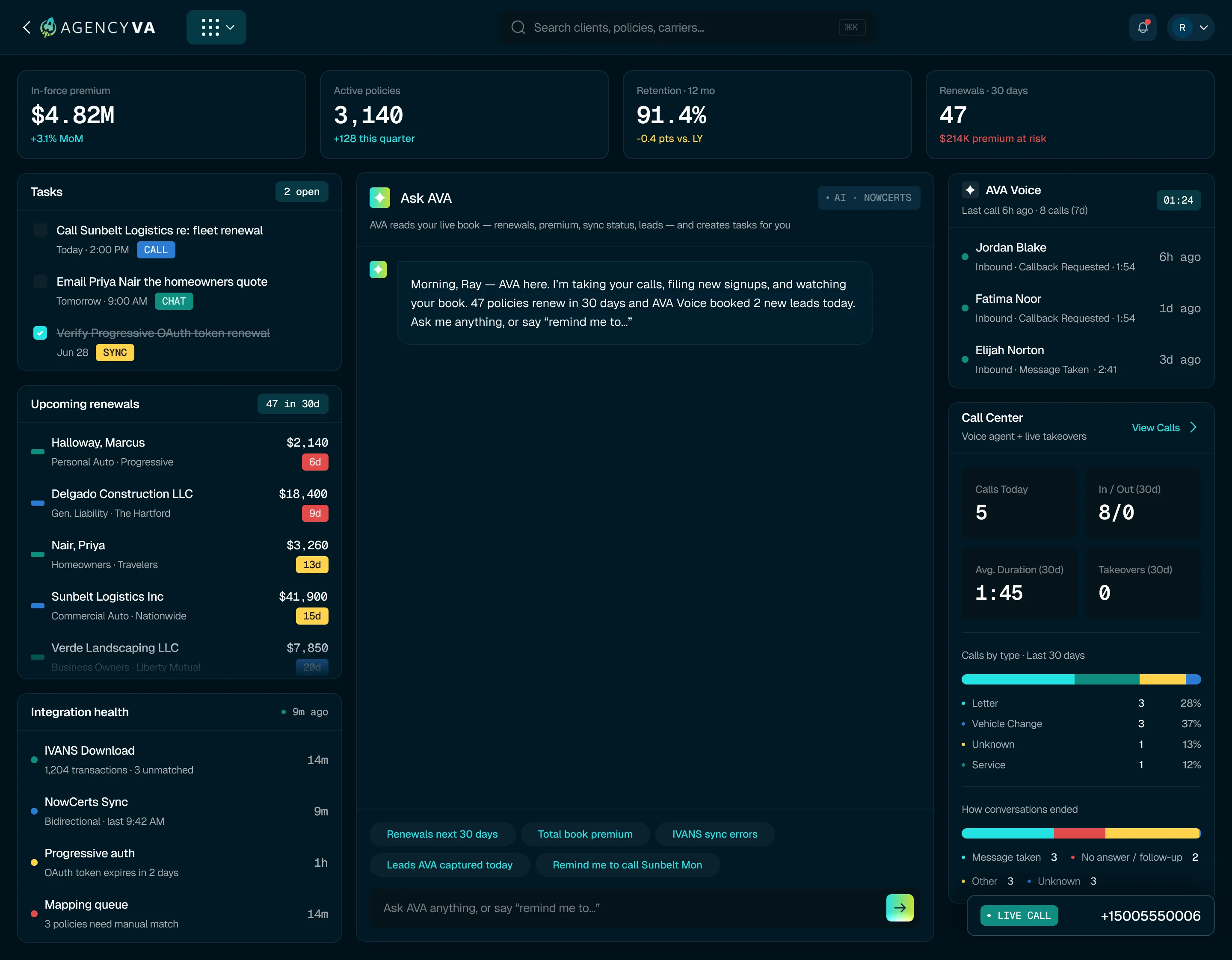 AVA Agentic Ai interface