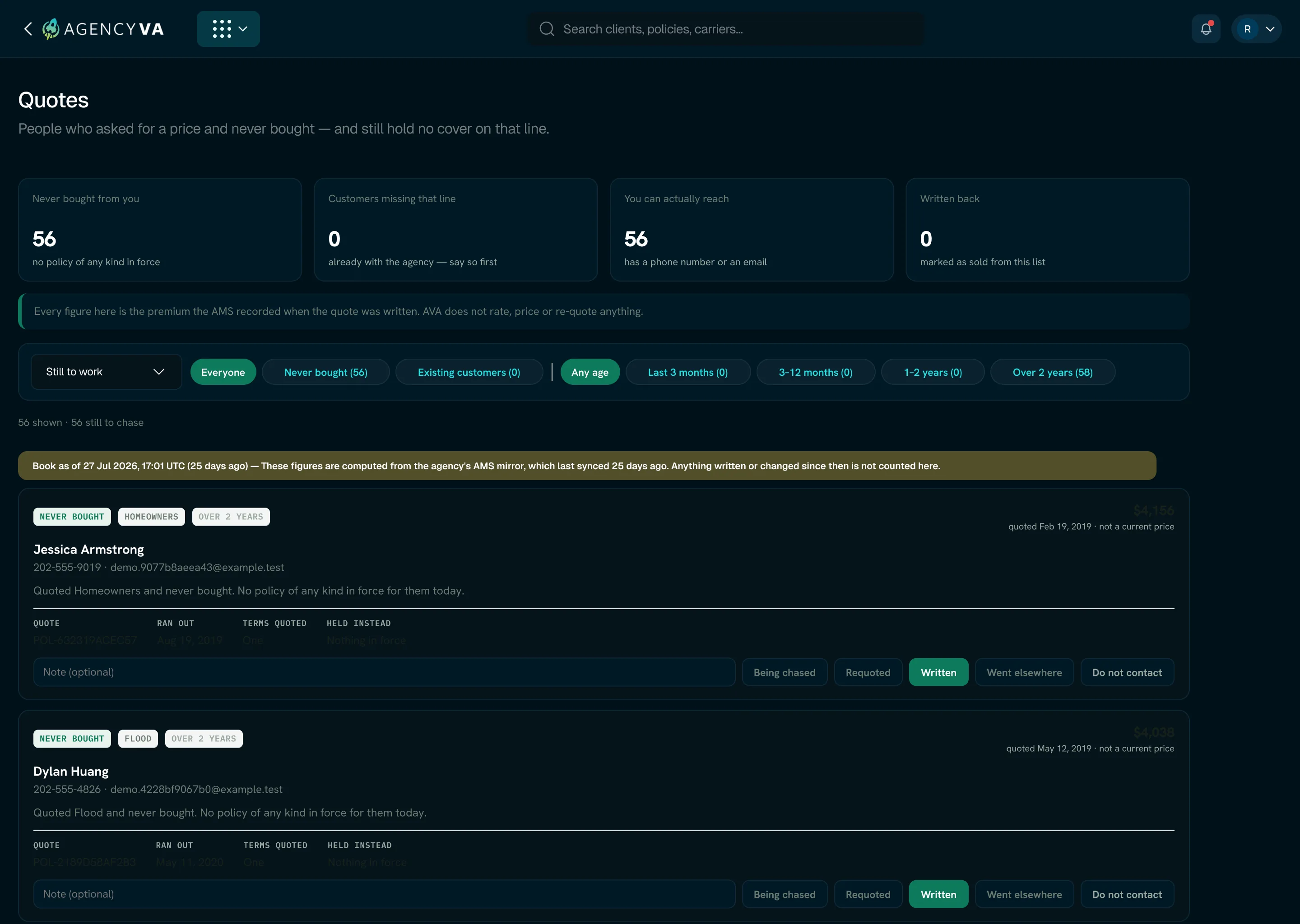 AVA Insurance OS: Quotes