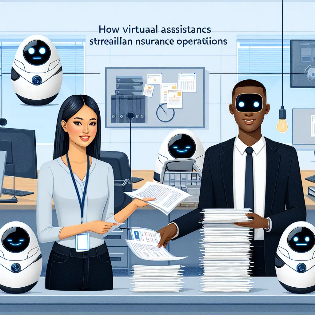 Artistic picture depicting How virtual assistants streamline insurance operations for Agency VA and the AVA remote worker software.