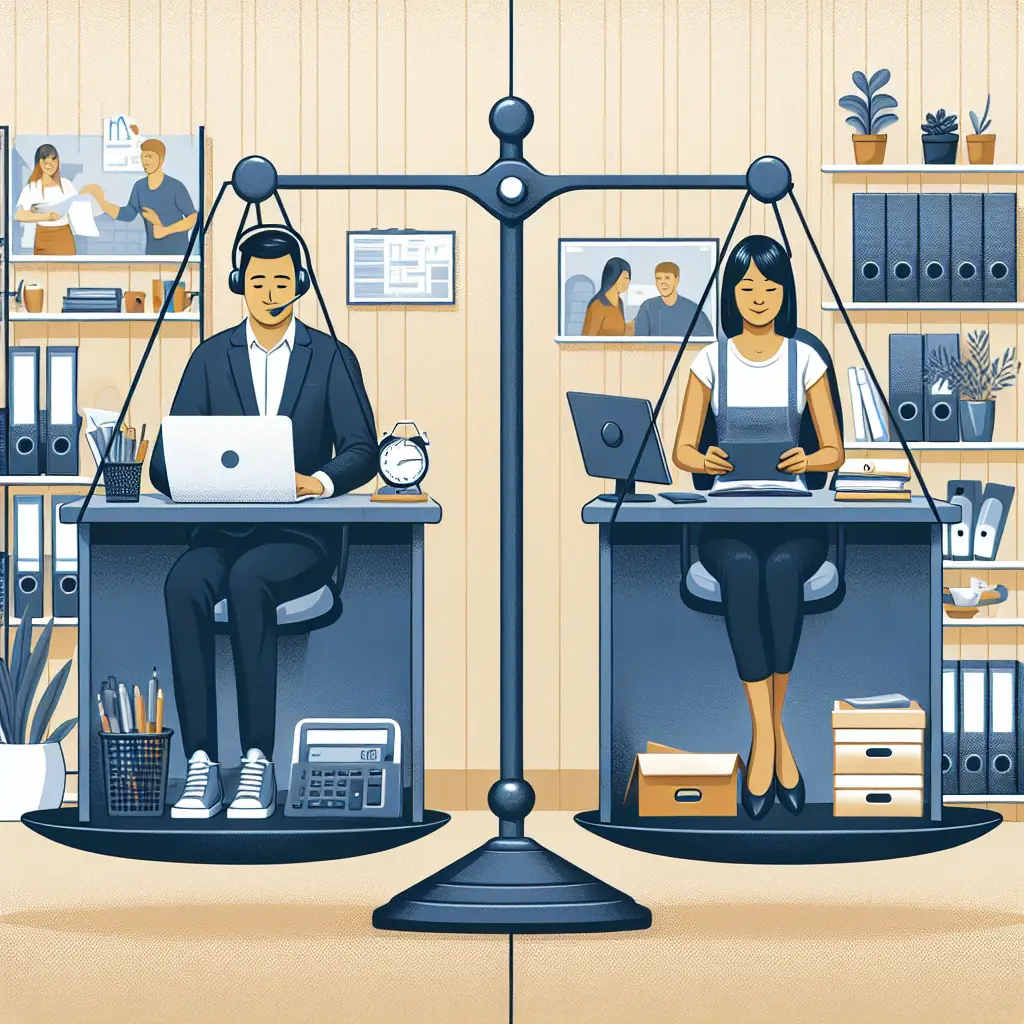 Artistic picture depicting Hiring a virtual assistant vs. in-house staff for small businesses for Agency VA and the AVA remote worker software.