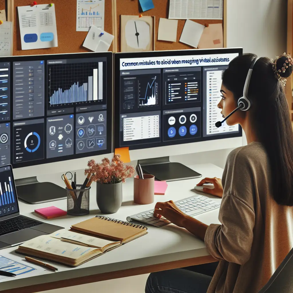 Artistic picture depicting Common mistakes to avoid when managing virtual assistants for Agency VA and the AVA remote worker software.